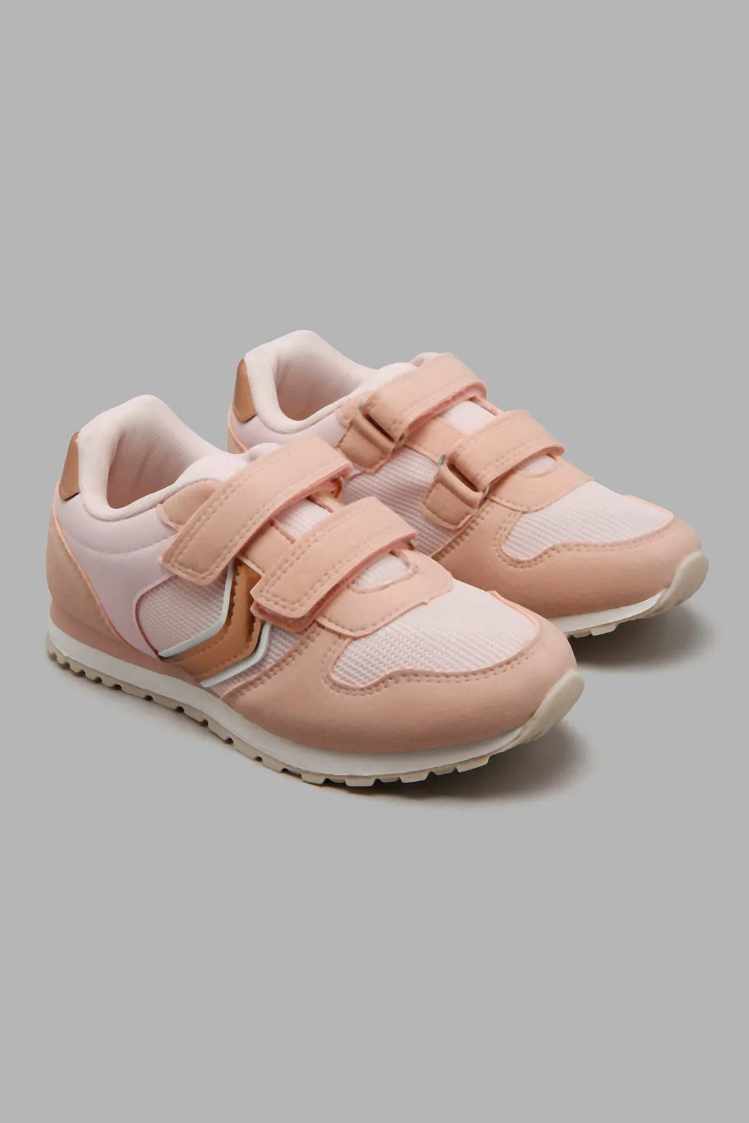 Pink Velcro Strap Sneakers