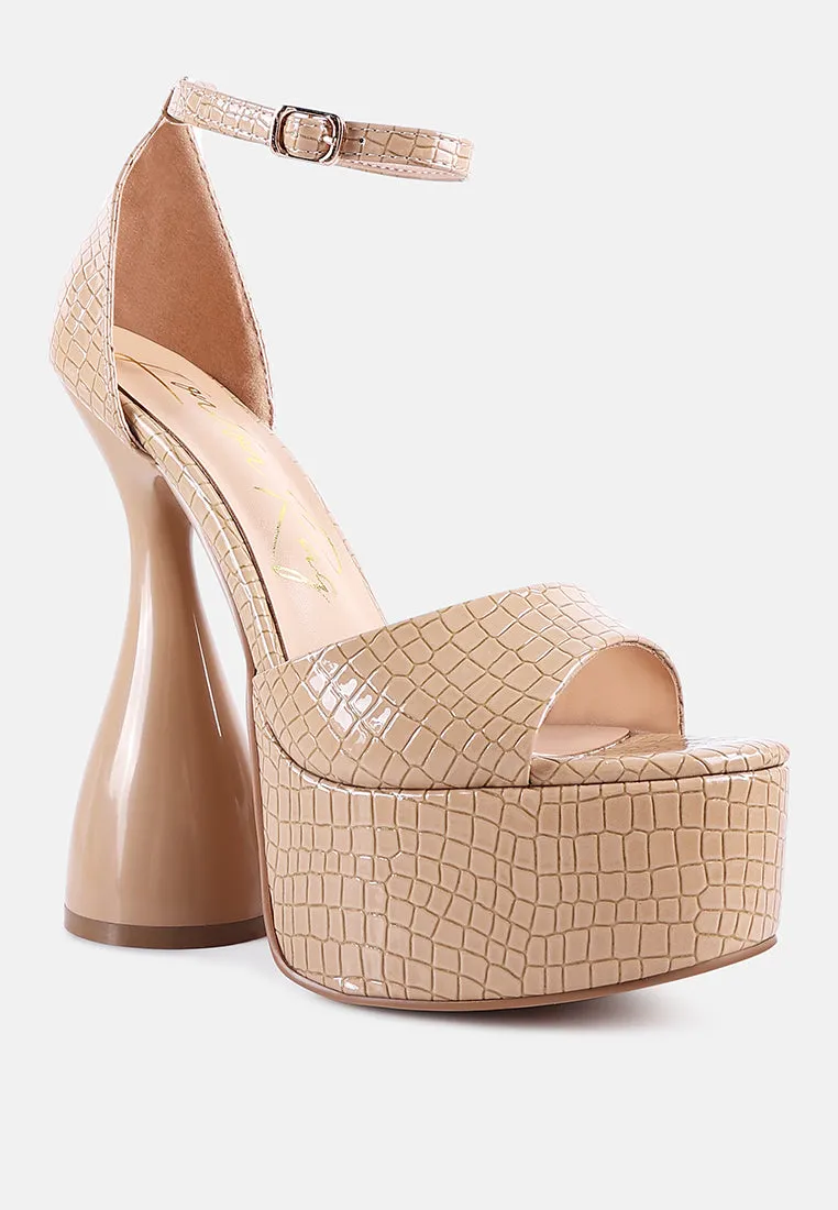 Pretty Me Patent Croc Ultra High Platform Sandals