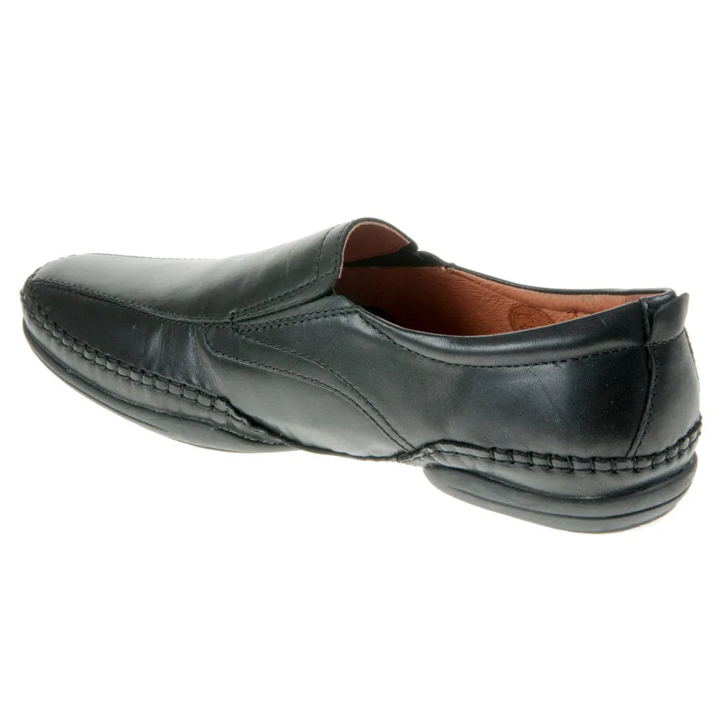 Puerto Rico Black Men's Leather Loafer Shoes