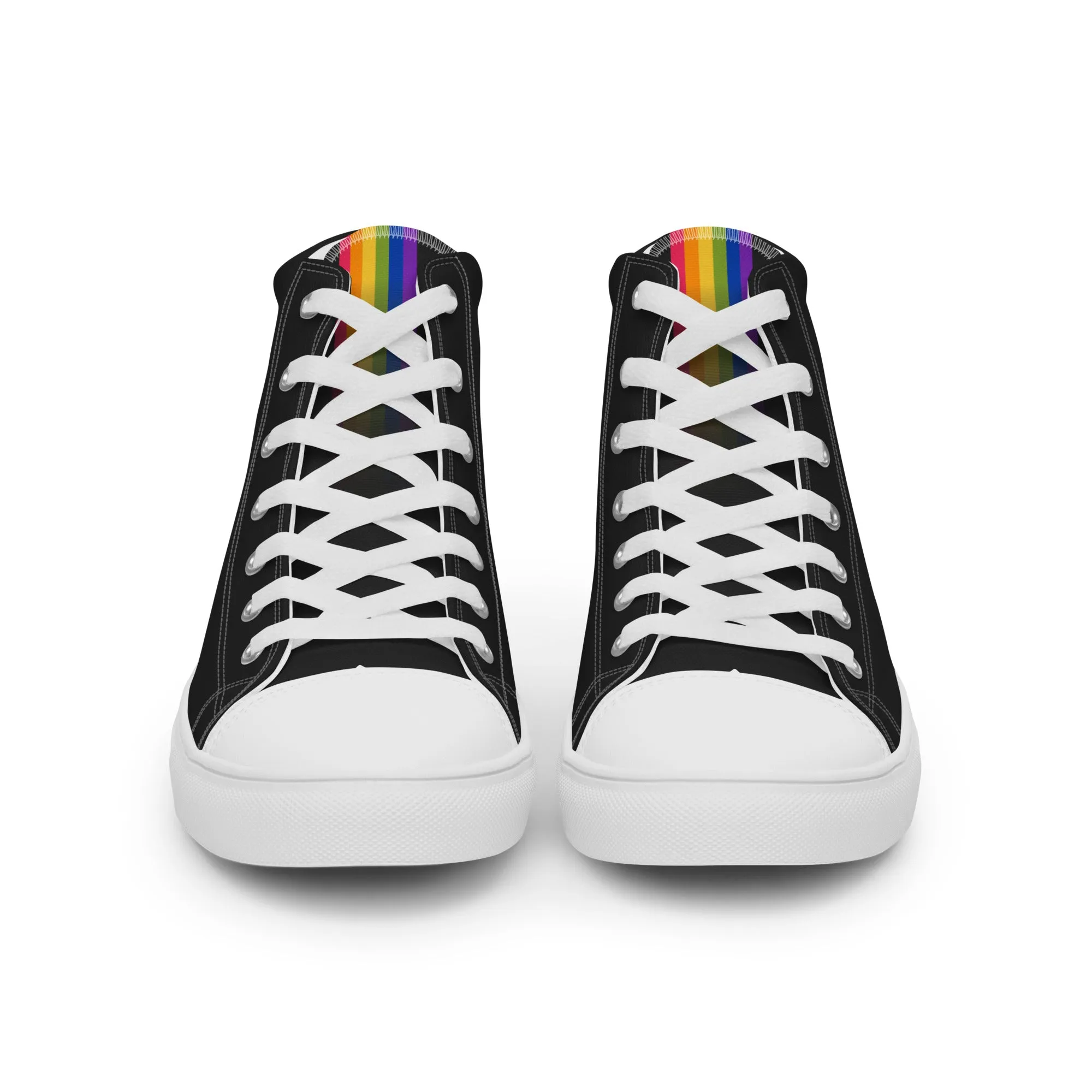 Rainbow Pride Black High Top Trainers (male sizes)