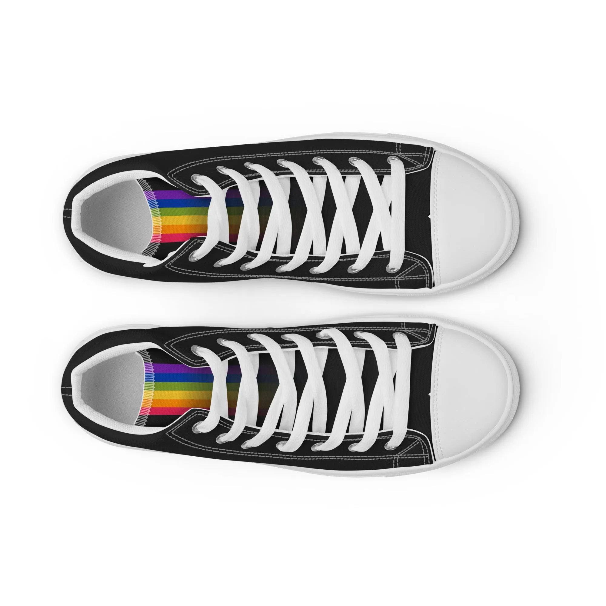 Rainbow Pride Black High Top Trainers (male sizes)