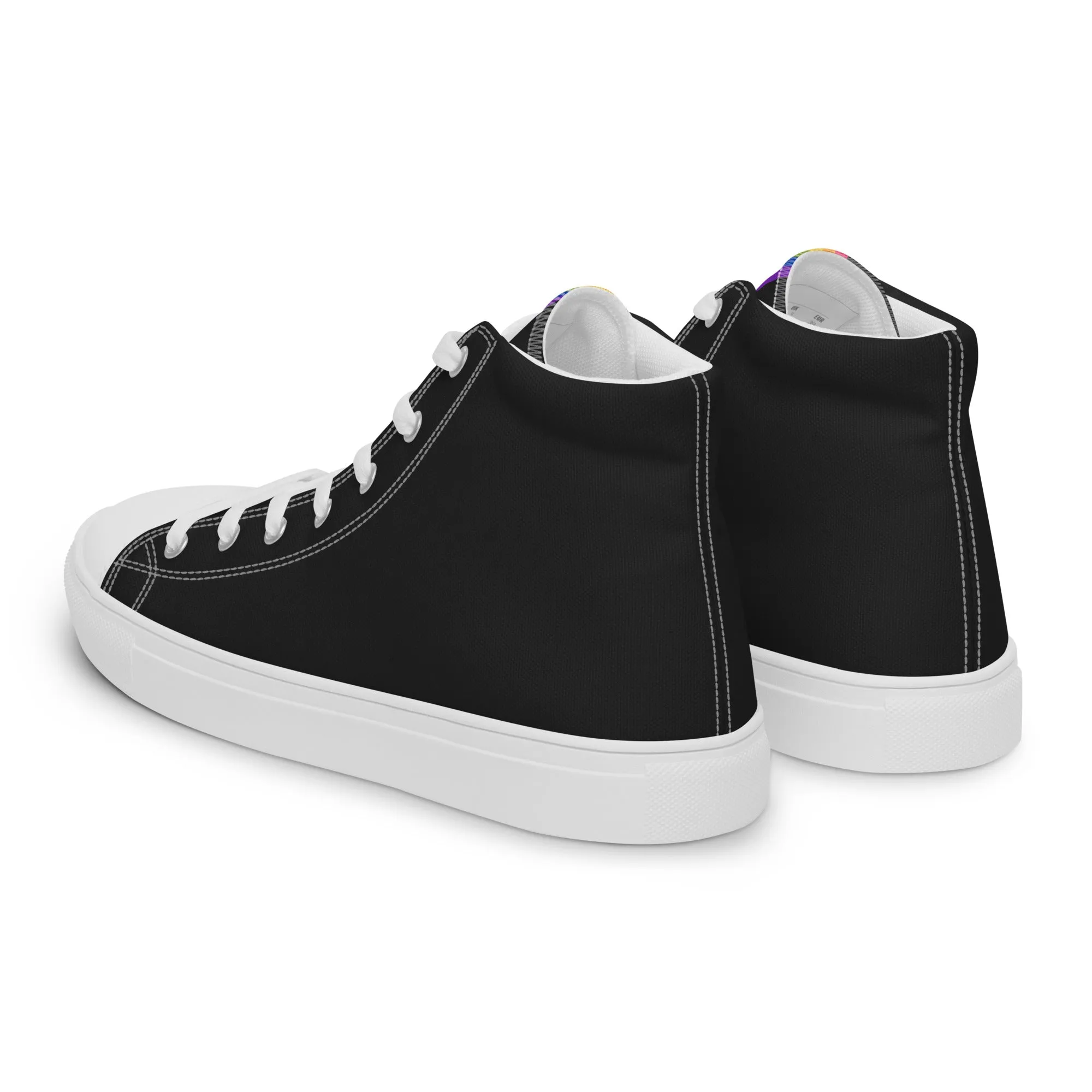 Rainbow Pride Black High Top Trainers (male sizes)