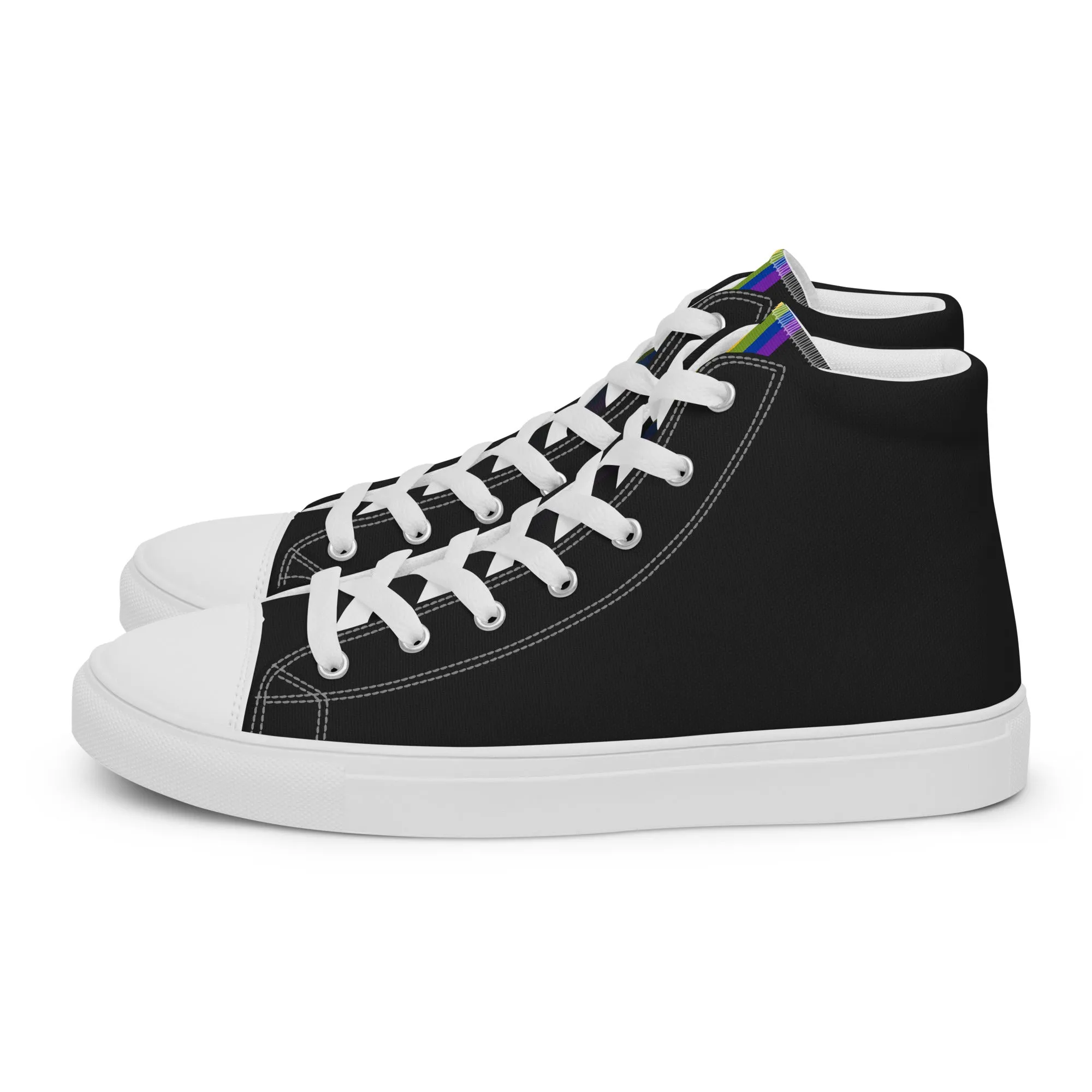 Rainbow Pride Black High Top Trainers (male sizes)