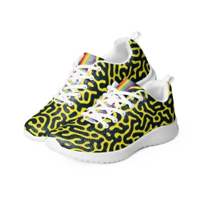 Rainbow Pride Flag Blue on Yellow Turing Pattern Trainers (female sizes)