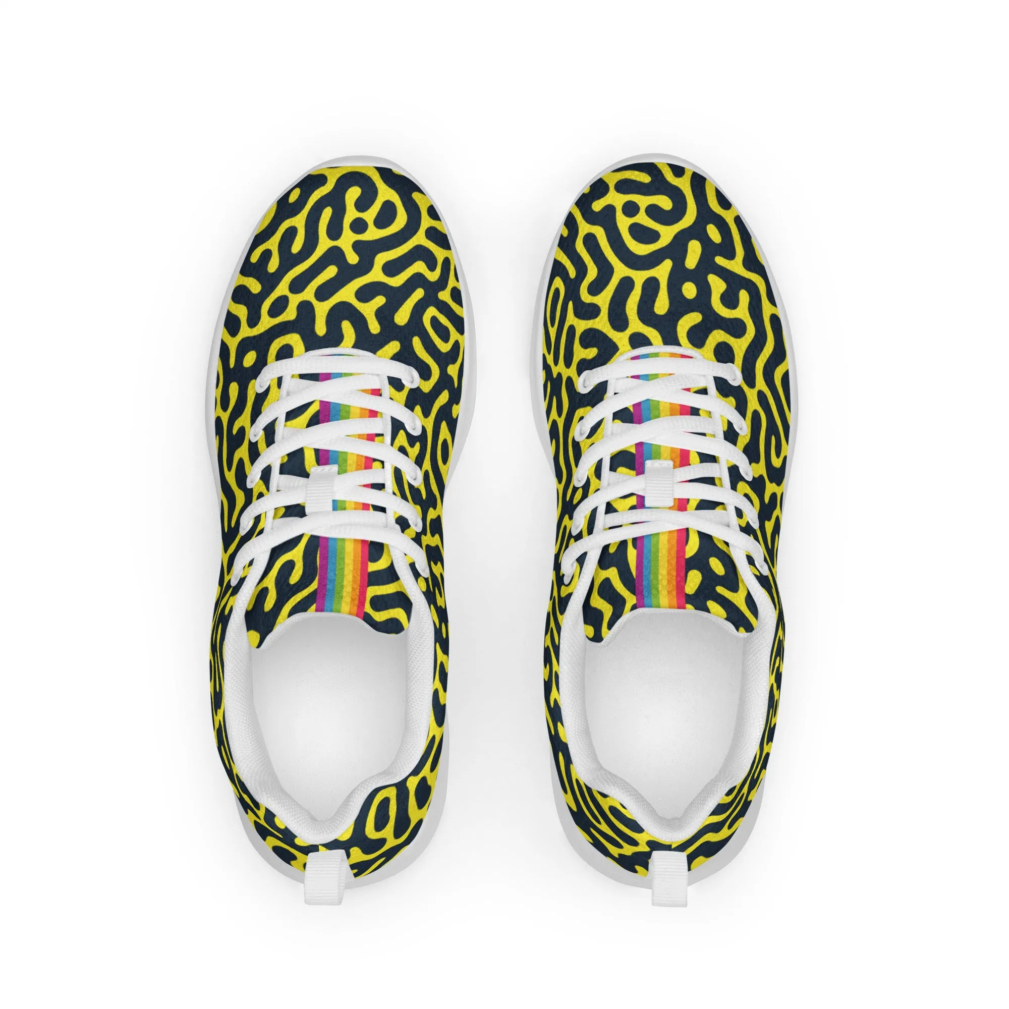 Rainbow Pride Flag Blue on Yellow Turing Pattern Trainers (female sizes)