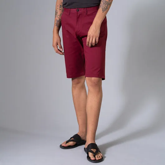 Red Sangria Red Cotton Lycra Stretch Shorts