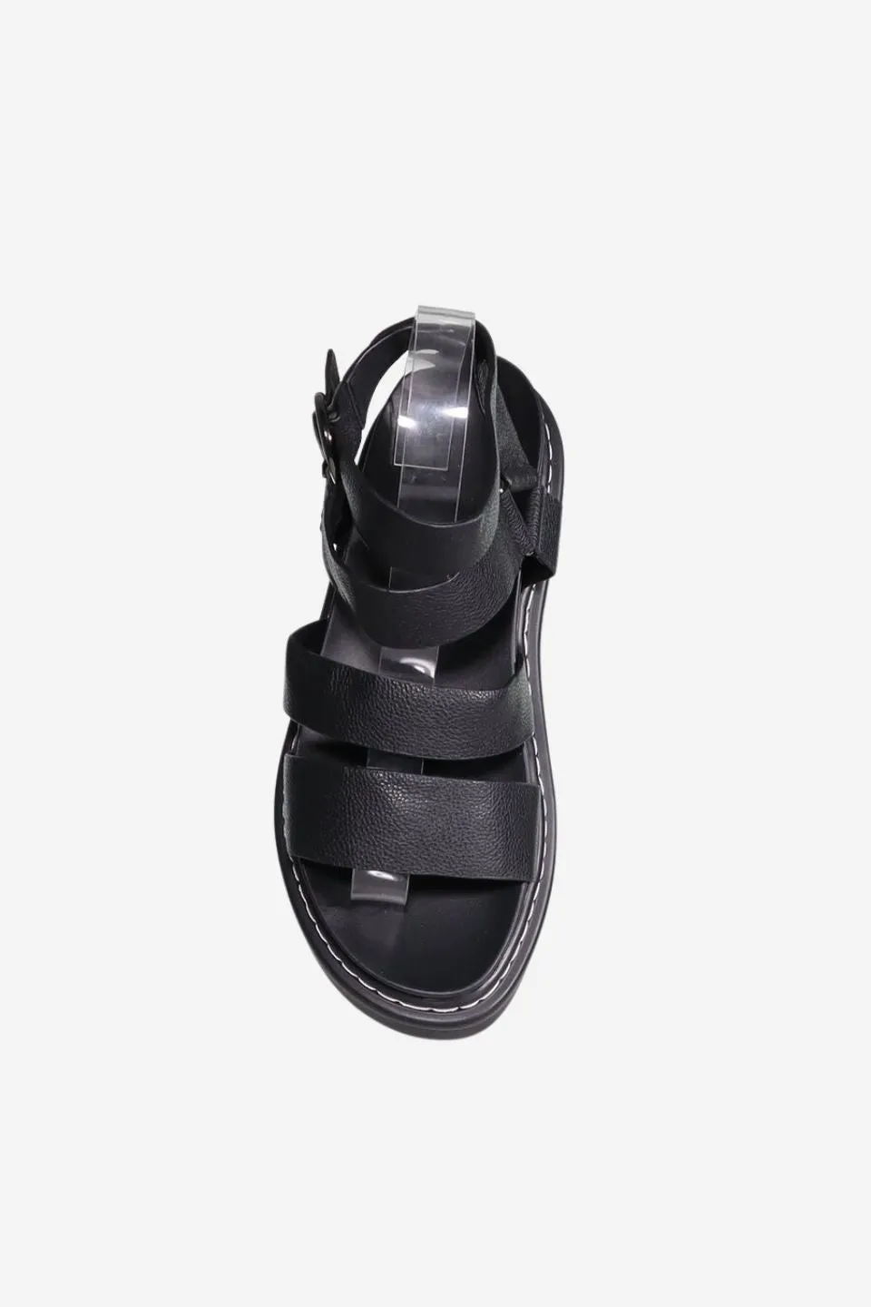 Sadie Black Milled Leather Sandal