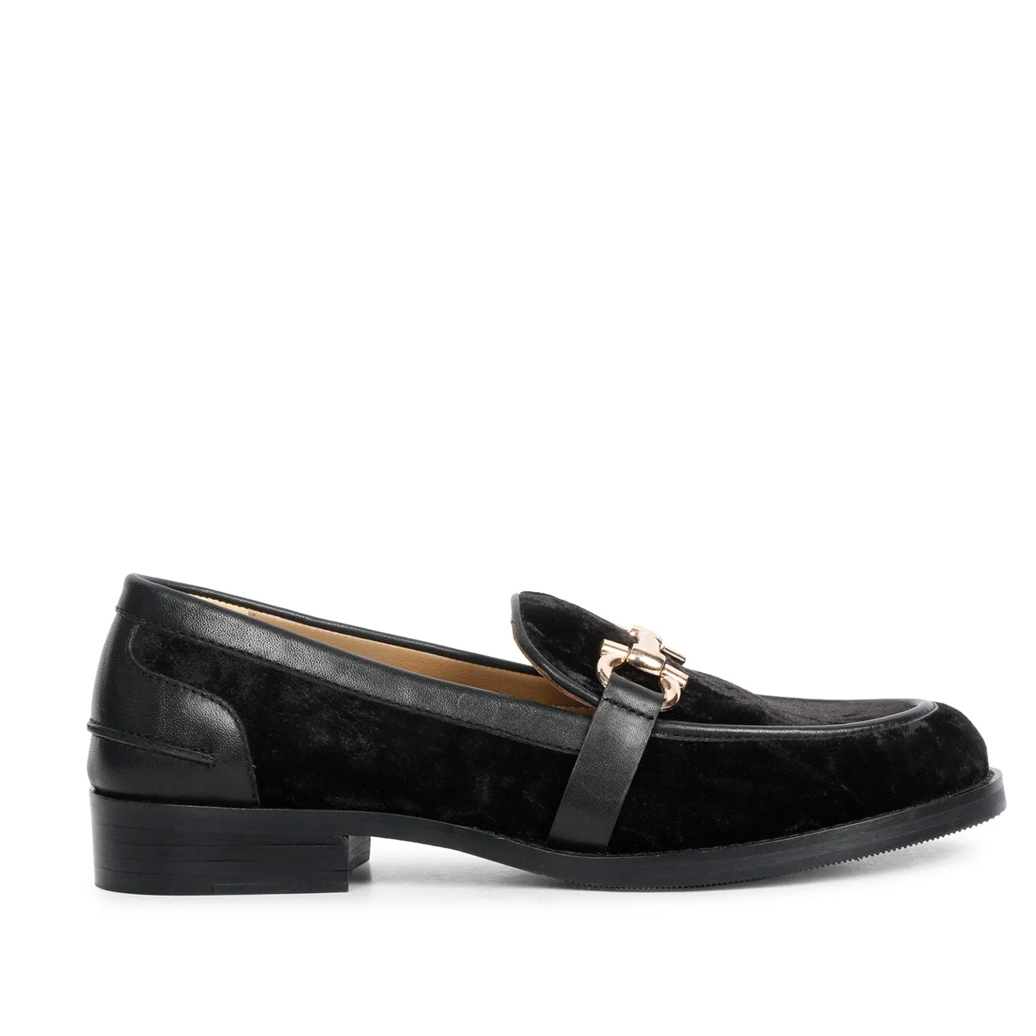 Saint Cinzia Black Velvet Moccasins