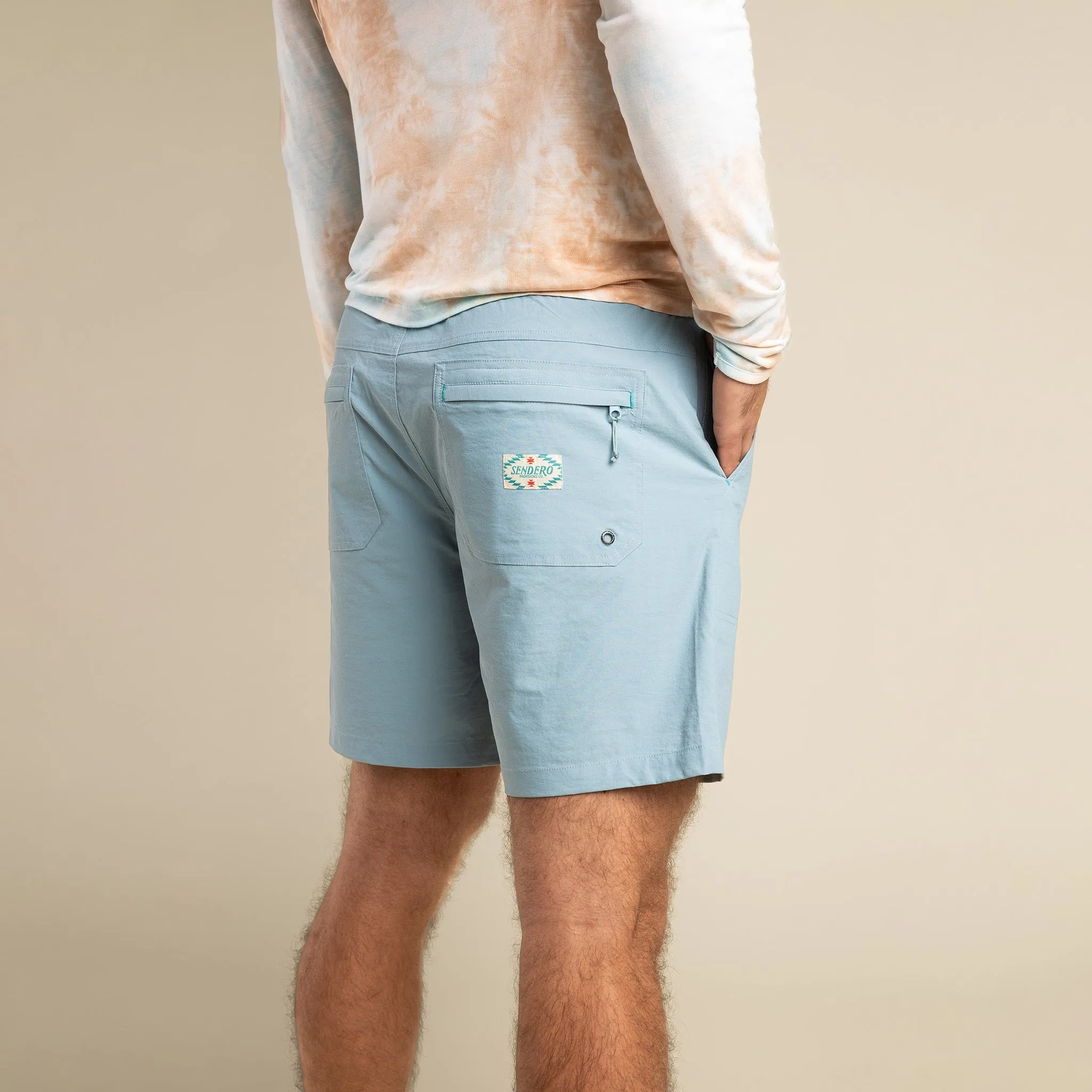 Sendero Provisions Bajada Hybrid Shorts in Stone