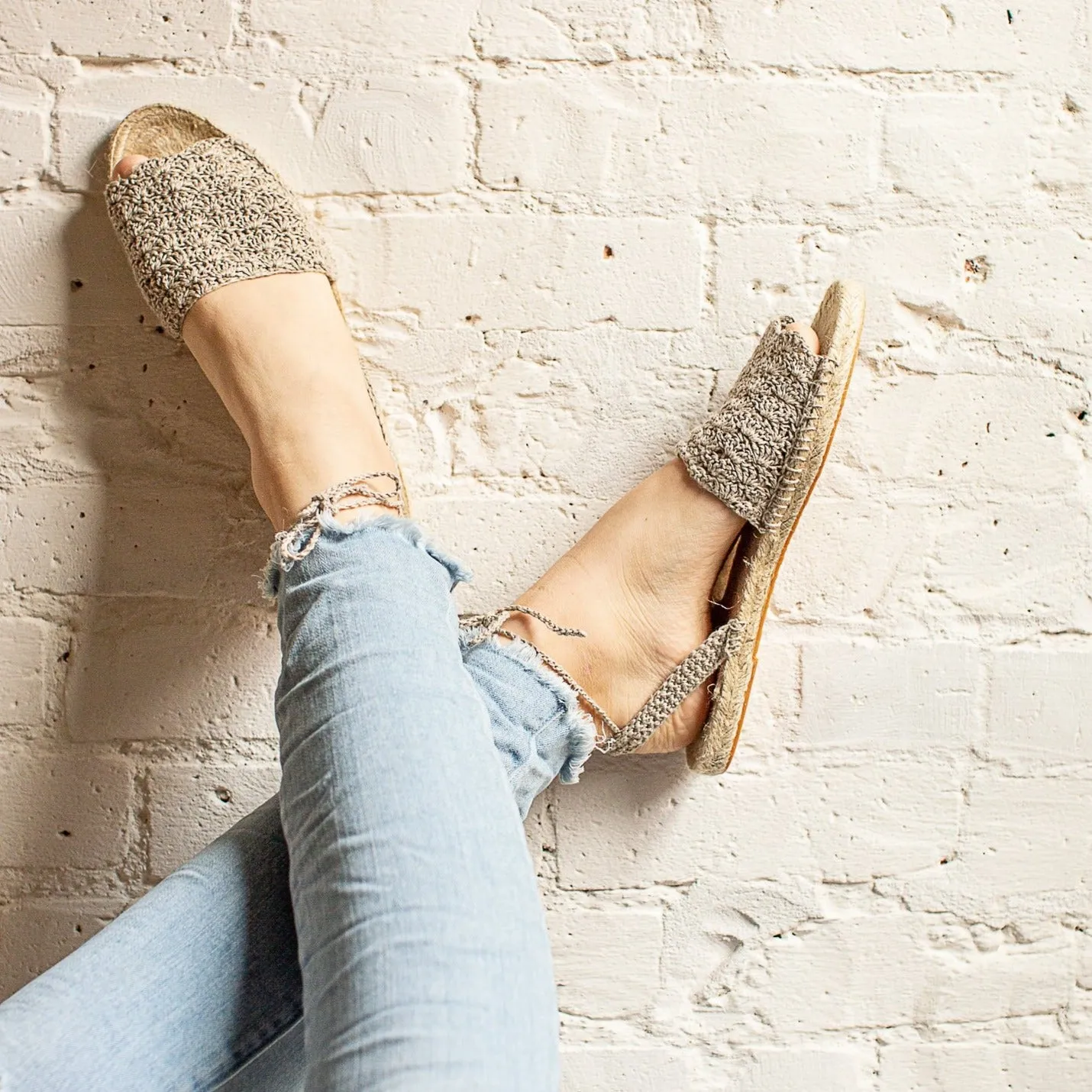 Shell Stitch Crochet Espadrilles Kit