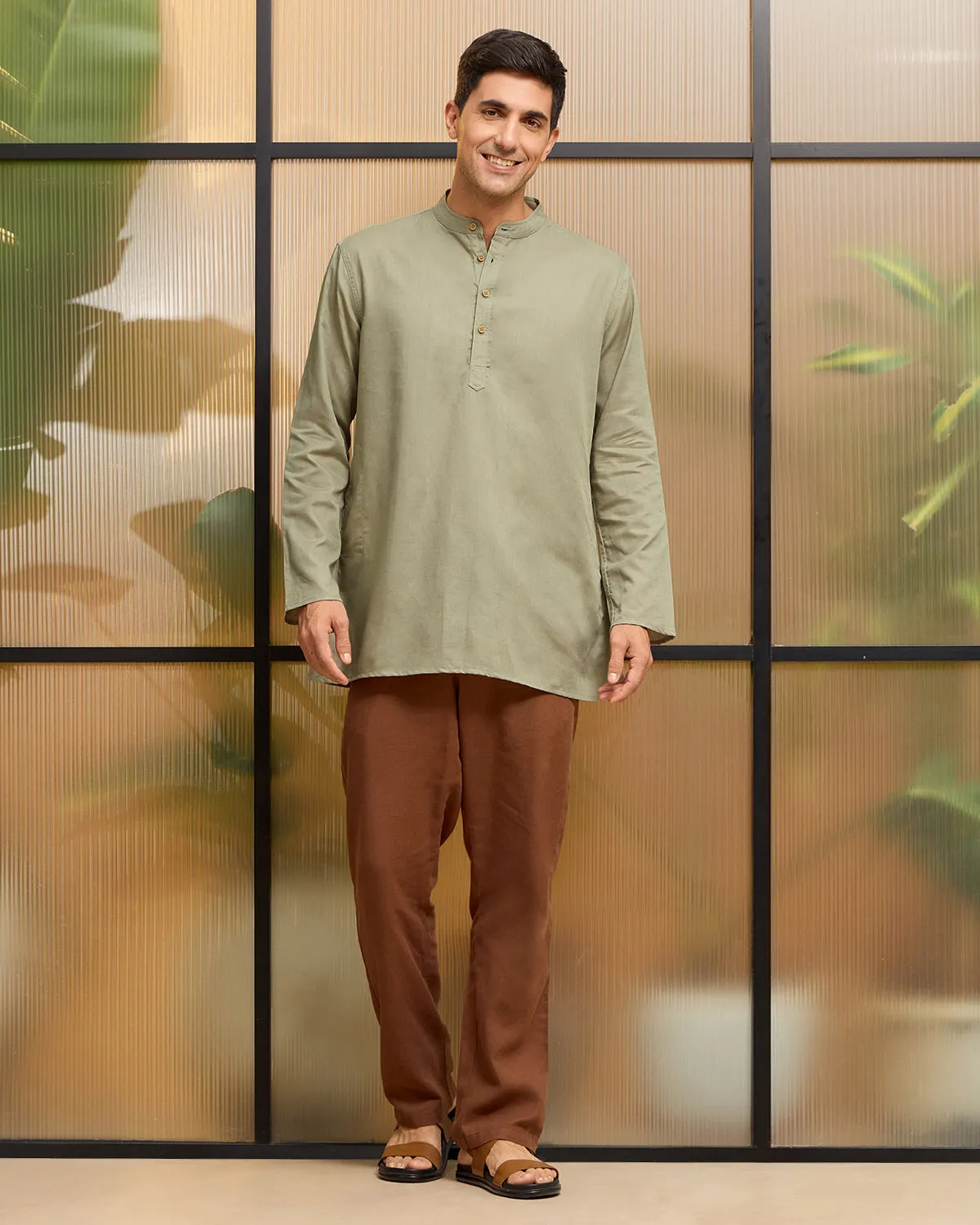 Silver Linen Kurta