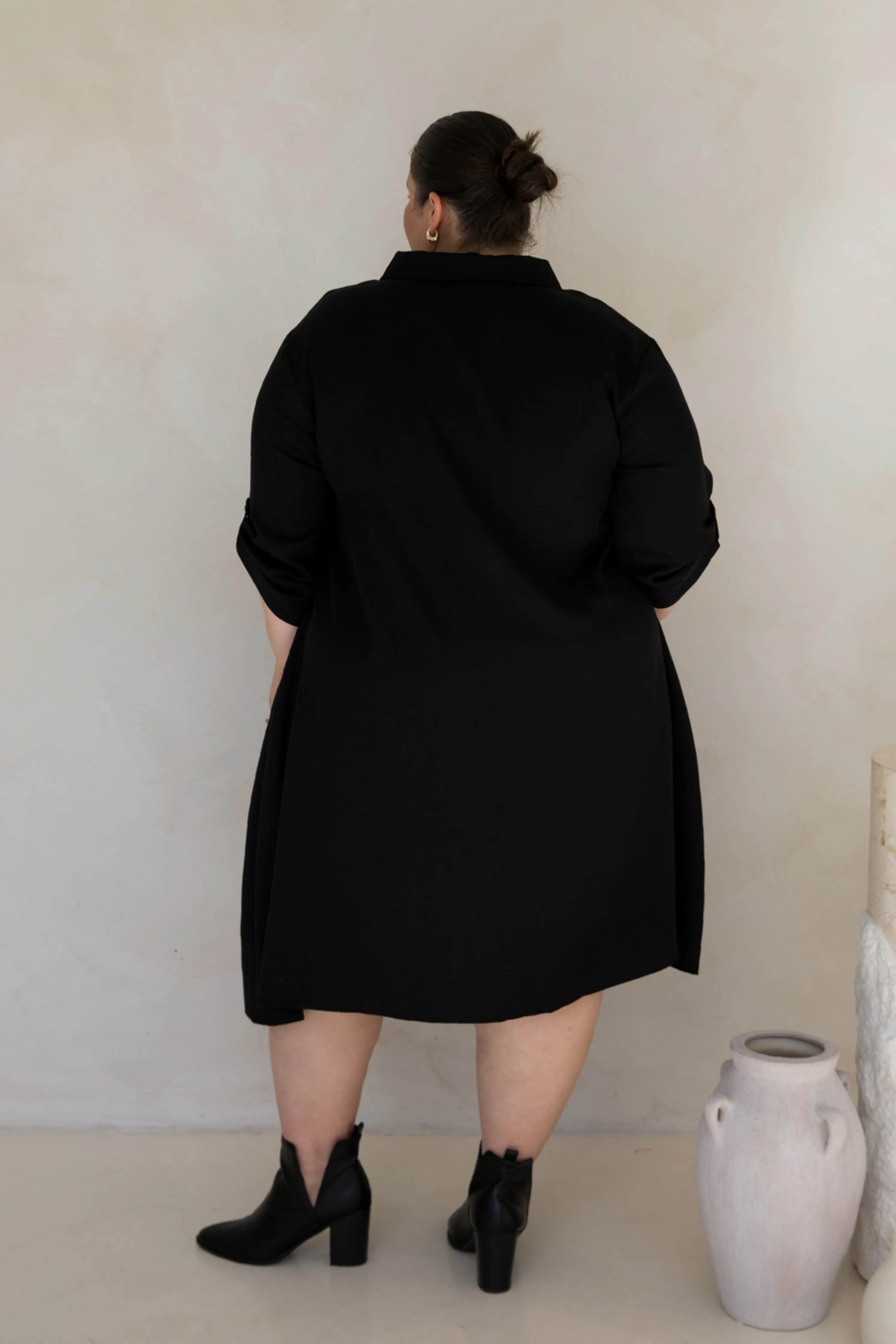 Soho Shirt Dress in Black