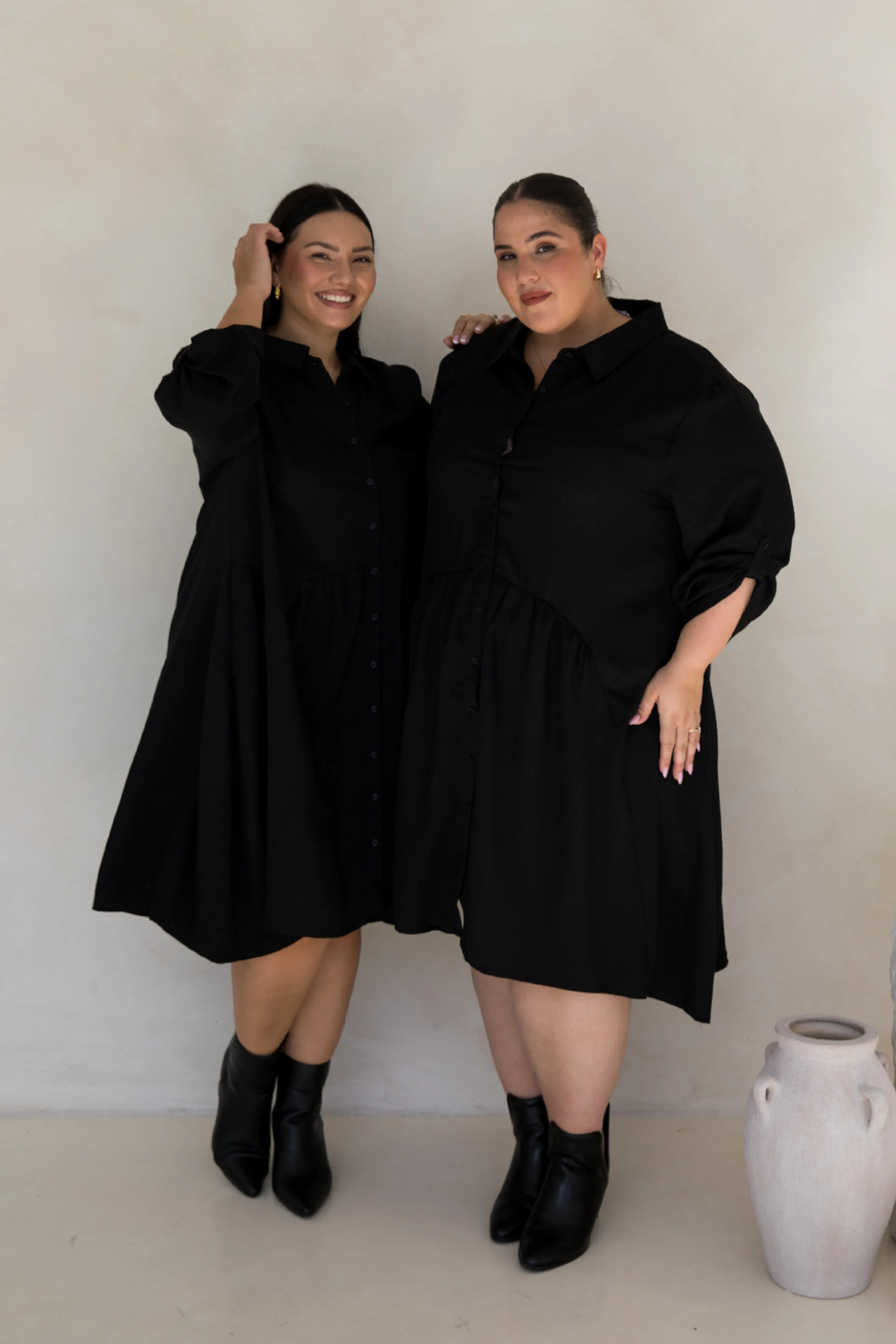 Soho Shirt Dress in Black