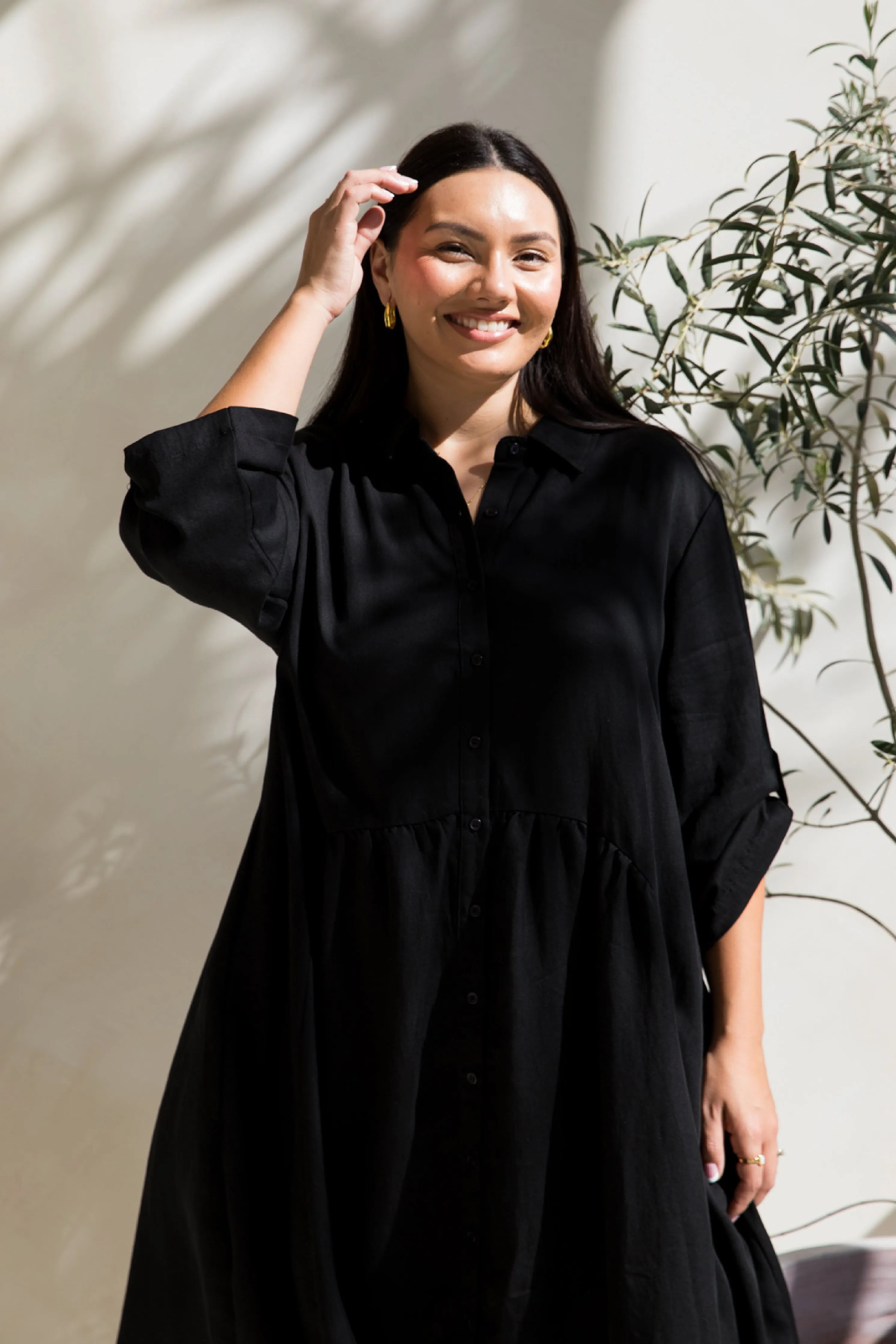 Soho Shirt Dress in Black