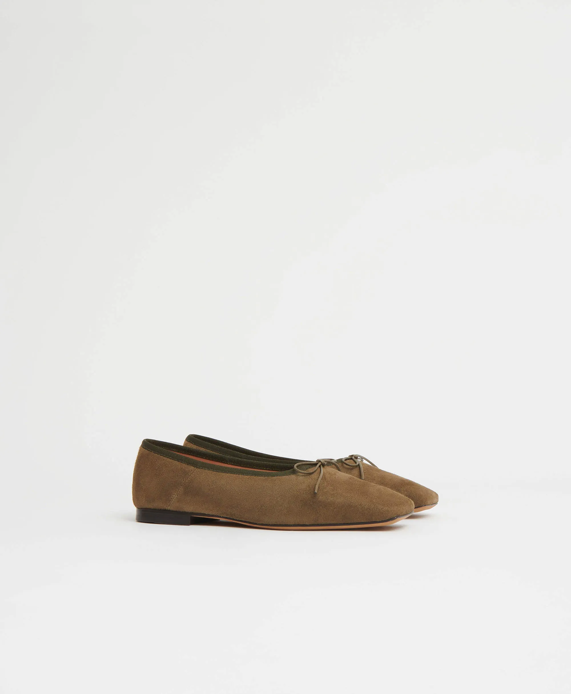 Square Toe Ballerina - Bamboo Suede