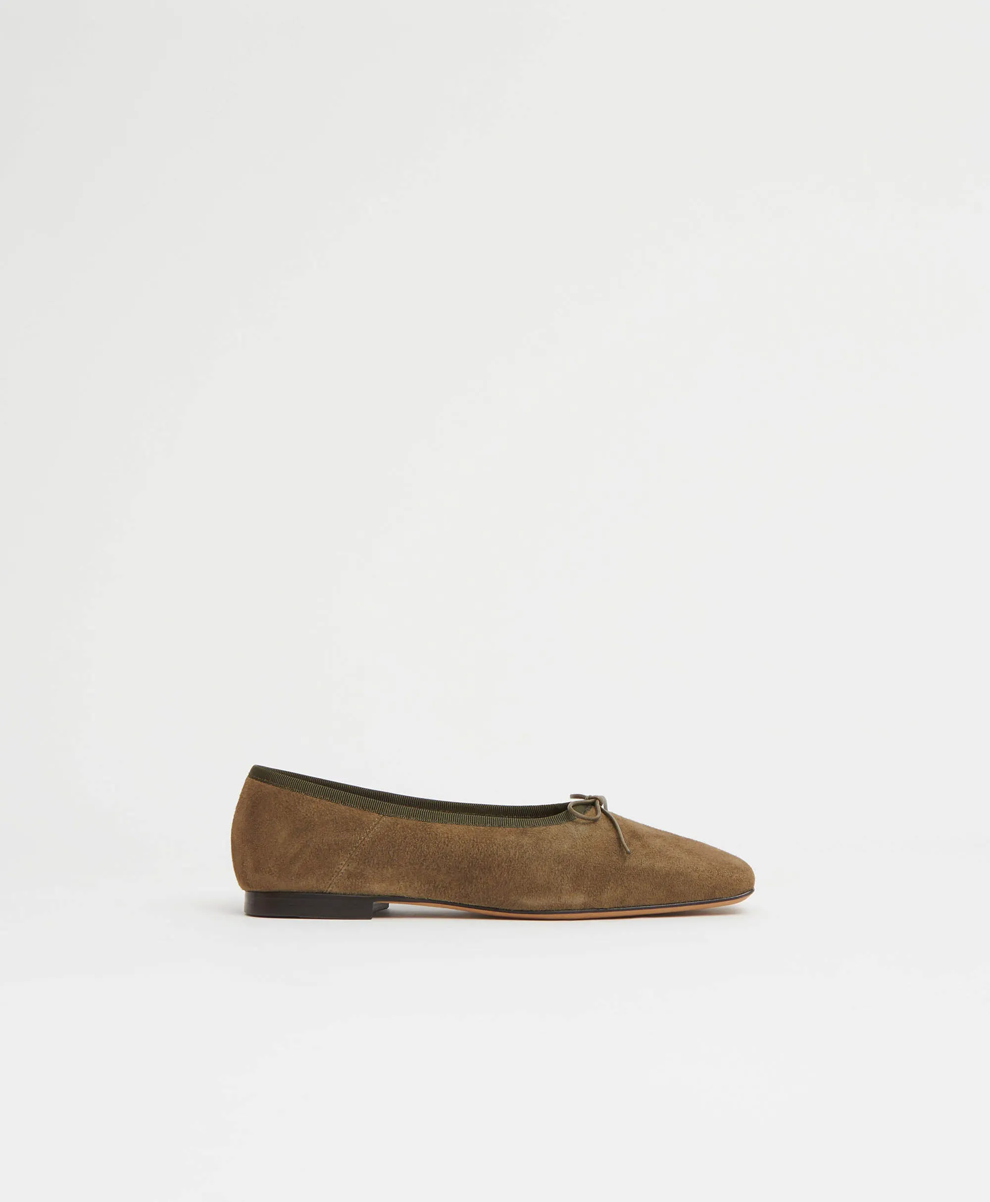 Square Toe Ballerina - Bamboo Suede