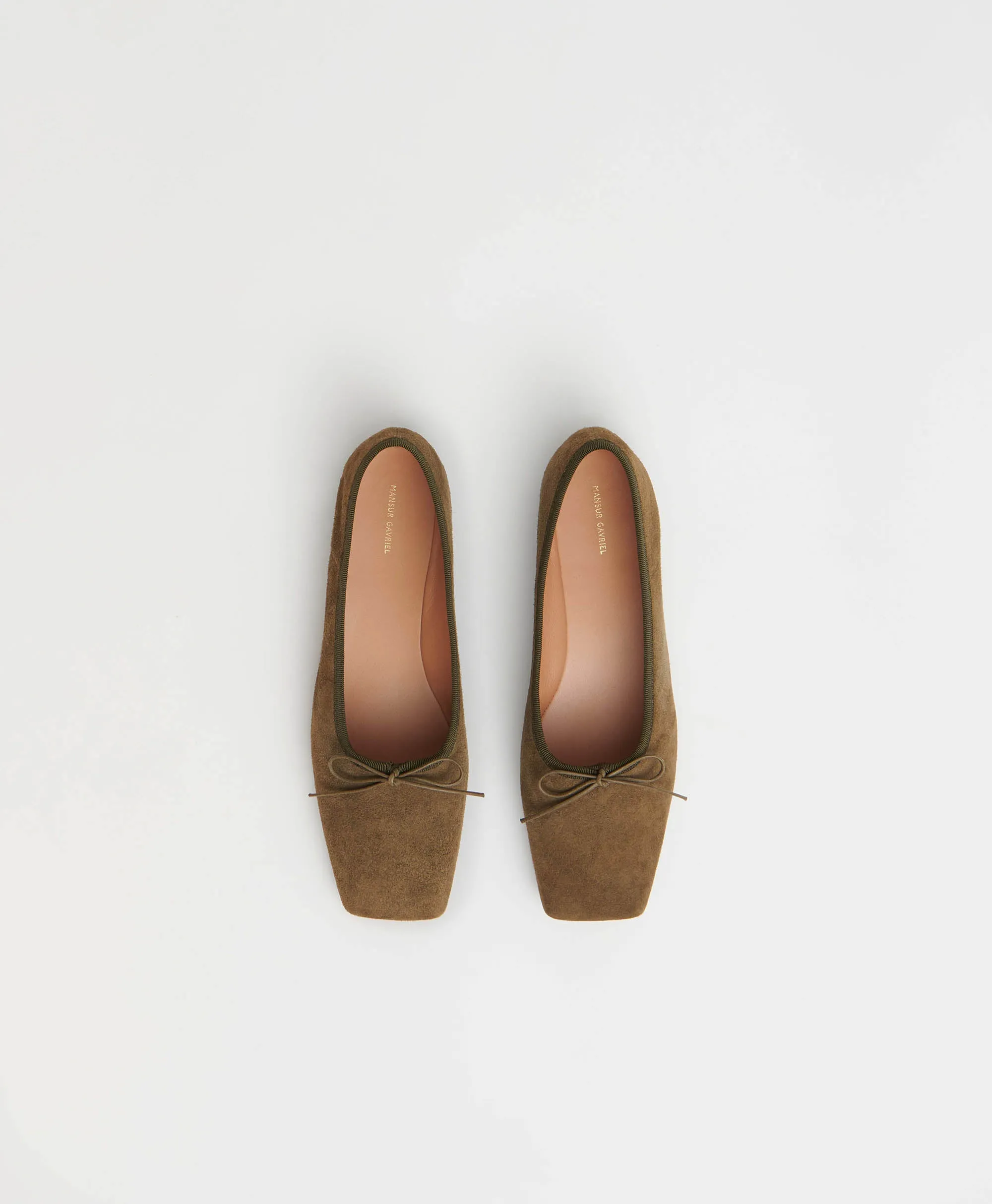 Square Toe Ballerina - Bamboo Suede