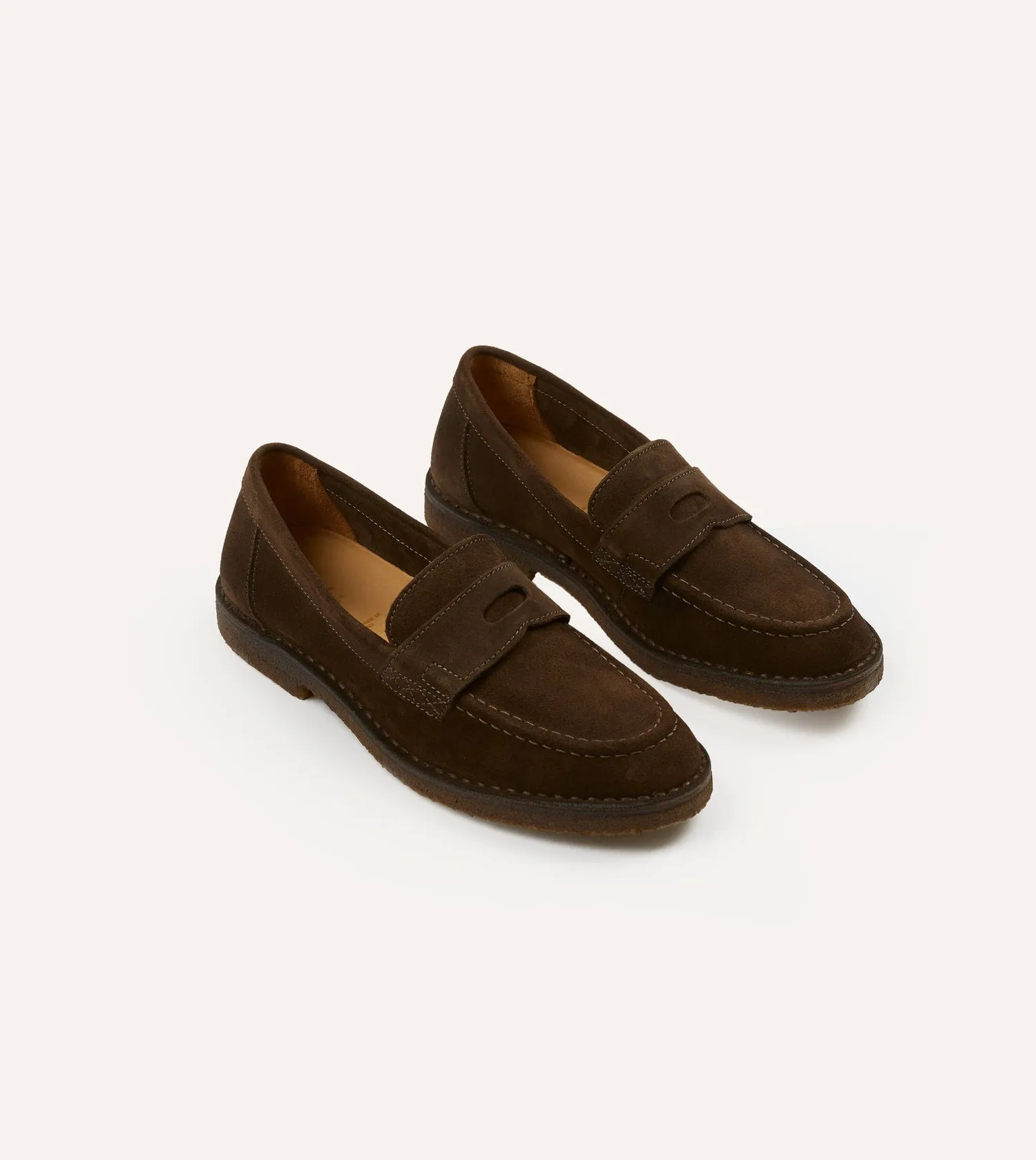 Suede Canal Penny Loafer with Crepe Sole