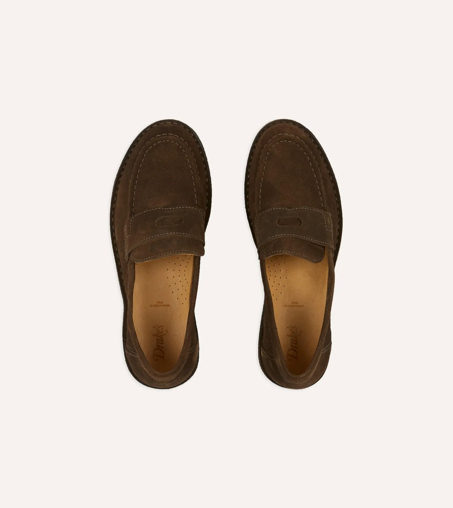 Suede Canal Penny Loafer with Crepe Sole