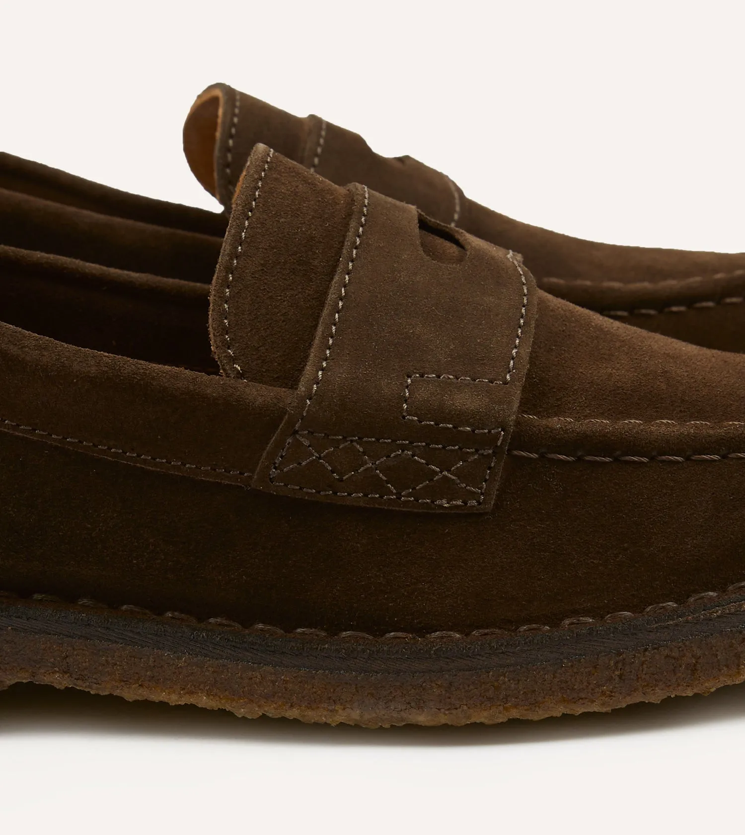 Suede Canal Penny Loafer with Crepe Sole