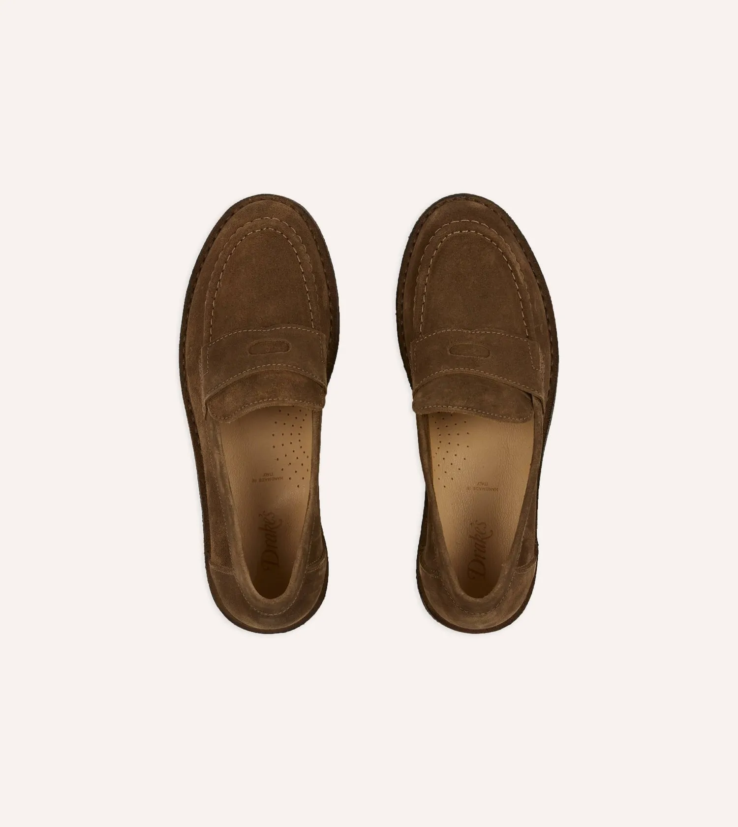 Suede Canal Penny Loafer with Crepe Sole