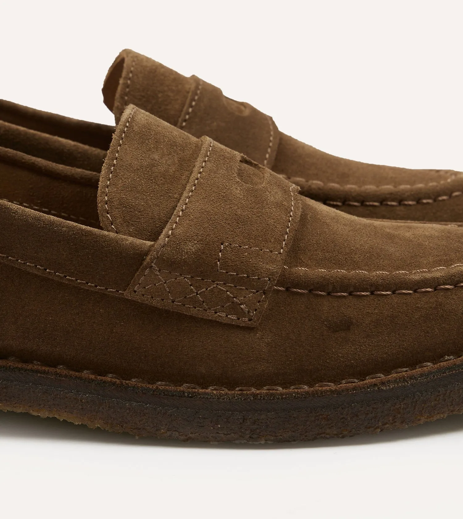 Suede Canal Penny Loafer with Crepe Sole