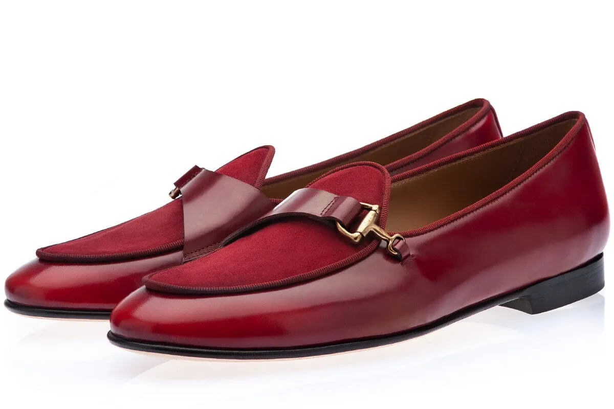 TANGERINE 12 CORDOVAN BURGUNDY BELGIAN LOAFERS