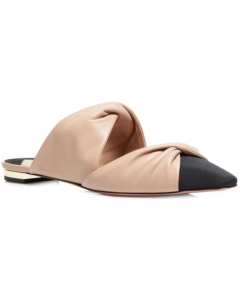 Twist Flat in Nude and Black