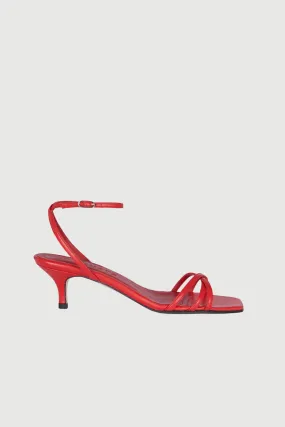 Uma Sandals in Red Leather