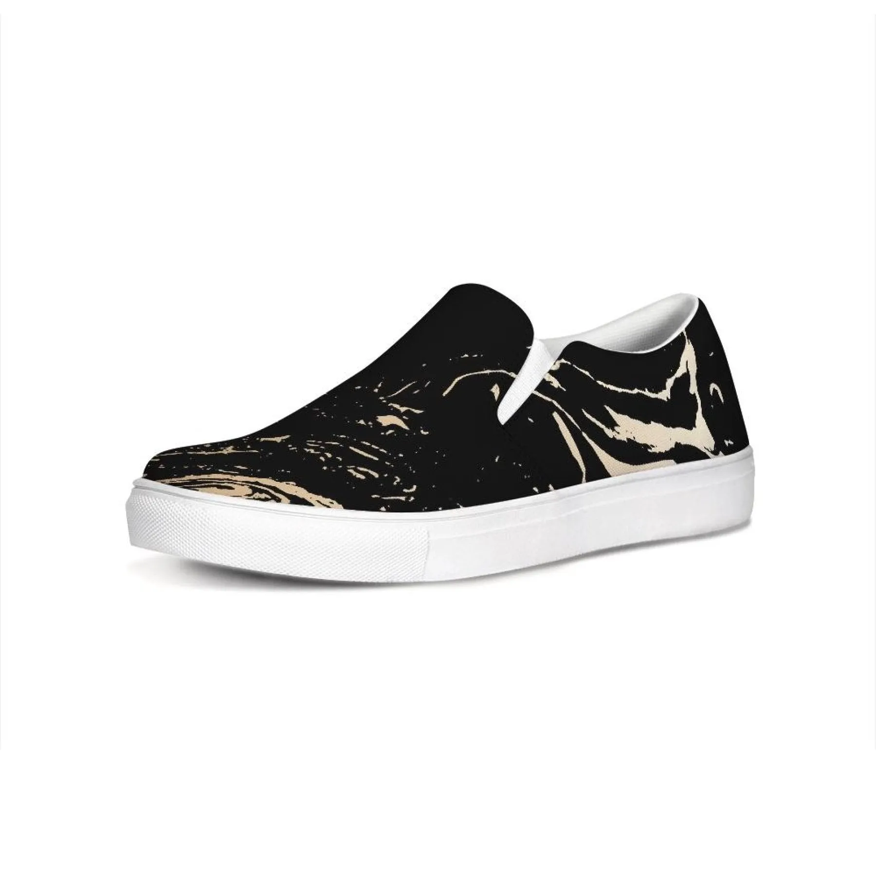 Uniquely You Womens Sneakers - Black & Beige Swirl Style Low Top