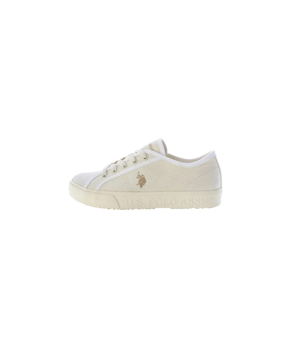 US POLO WOMENS LUREX CANVAS TRAINERS WITH RUBBER OUTSOLE