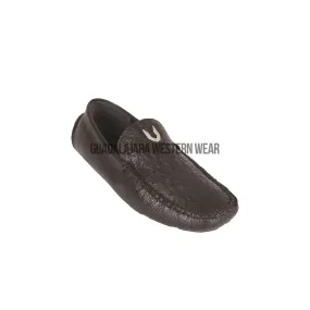 Vestigium Black Ostrich Belly Loafers