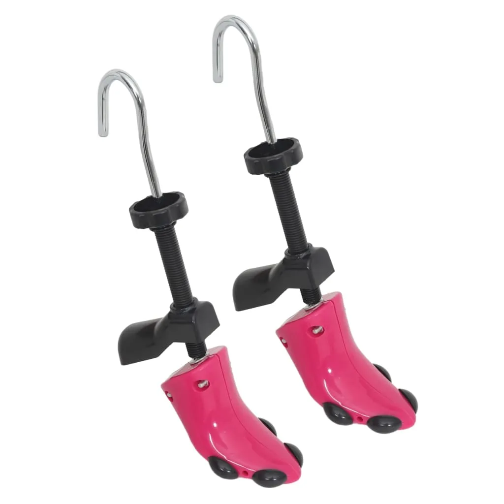 vidaXL Shoe Stretchers with Shoe Horn Pink EU 34-40 Plastic