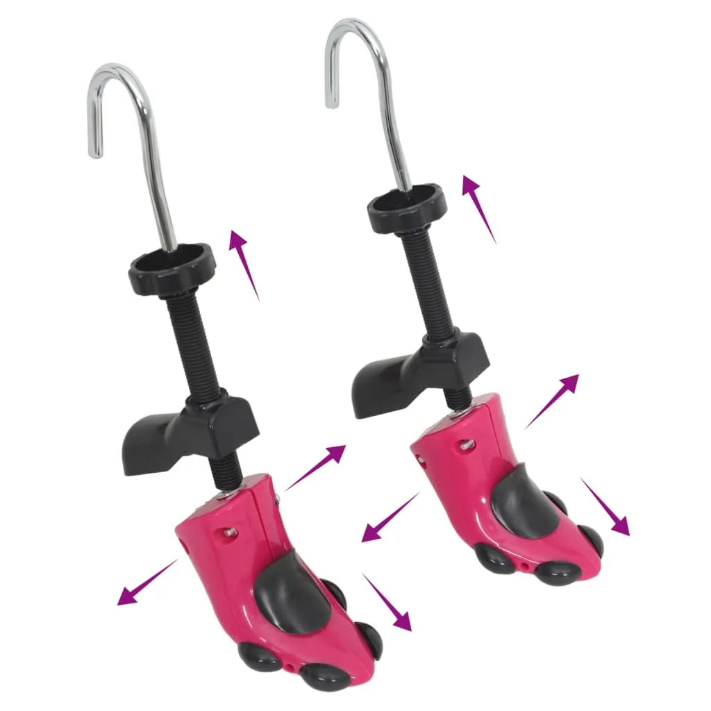 vidaXL Shoe Stretchers with Shoe Horn Pink EU 34-40 Plastic