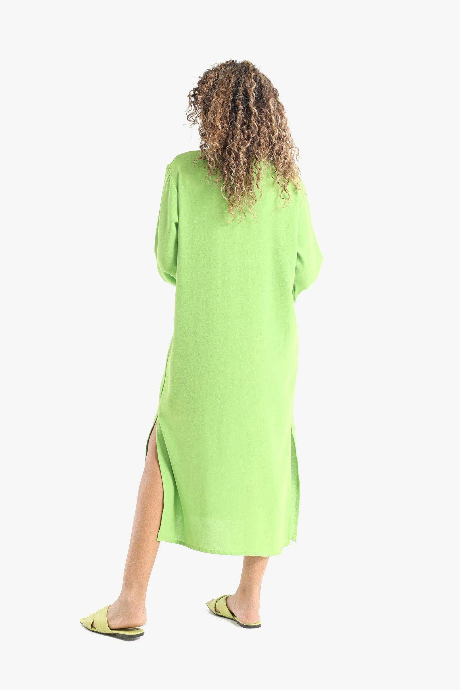 Voile Solid Shirt Dress