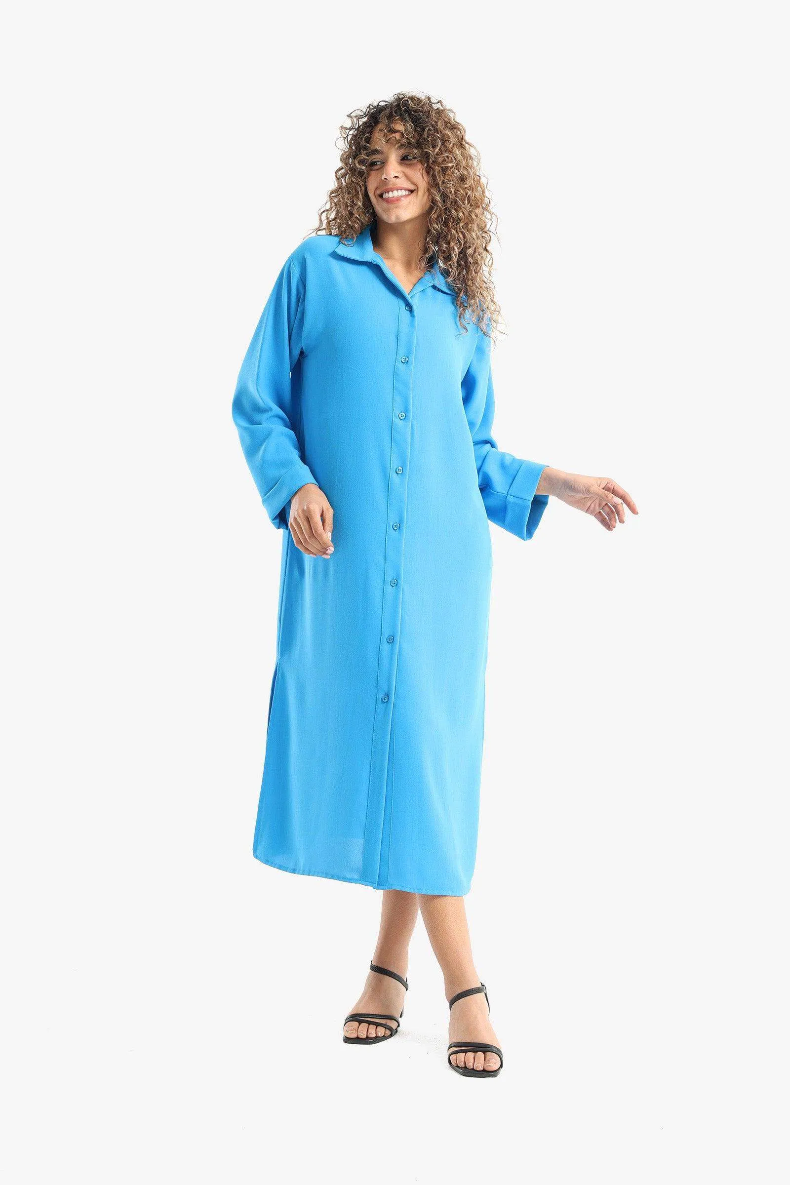 Voile Solid Shirt Dress