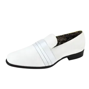 White Men's Velvet Loafer Prom Fashion Design Shoes Style-7021