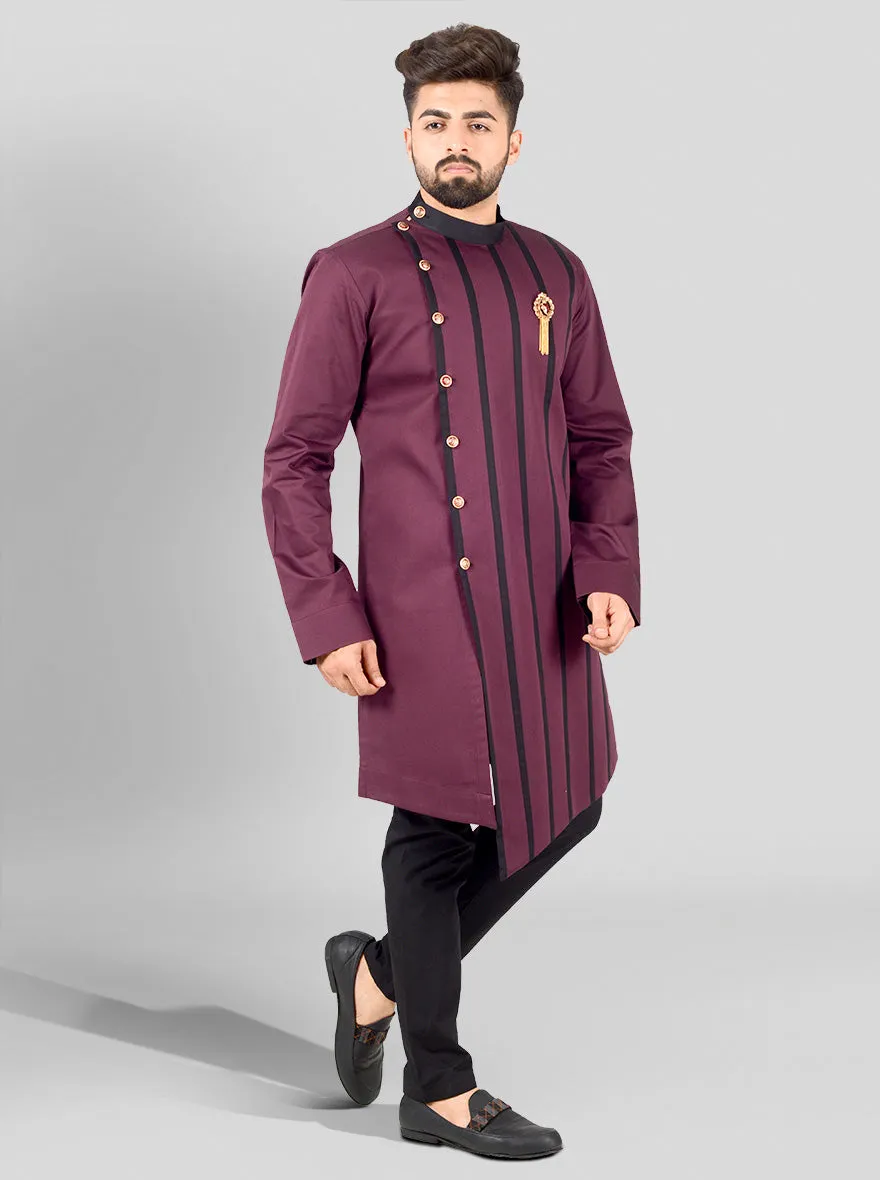 Wine & Black Kurta | Azania