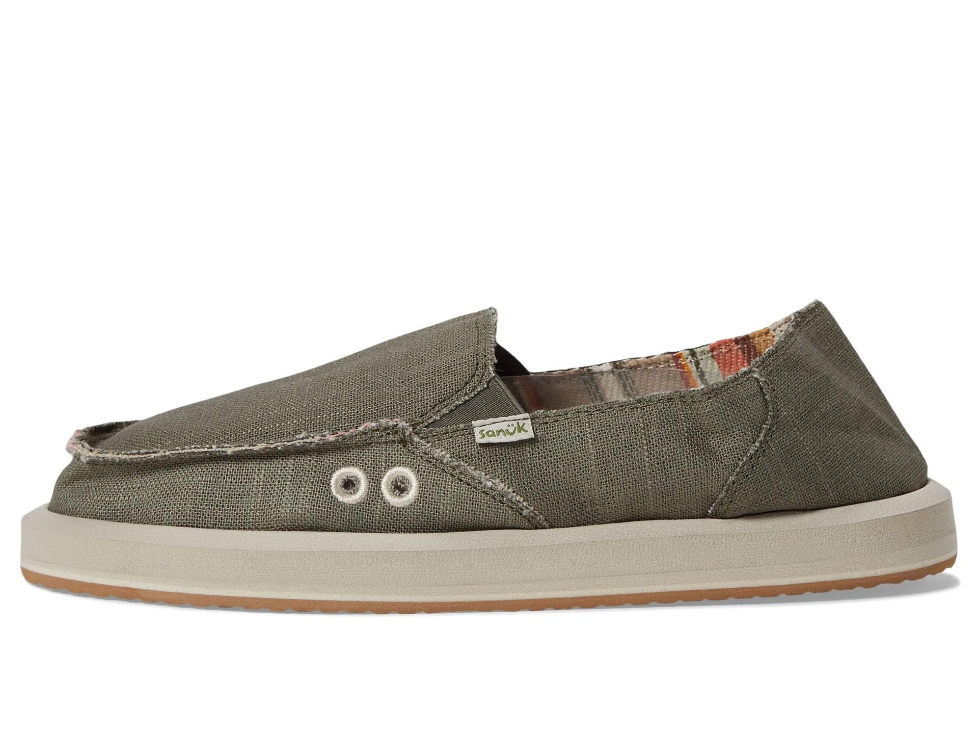 Women's Shoes Sanuk DONNA SOFT TOP HEMP Sidewalk Surfer Loafers 1119310 OLIVE