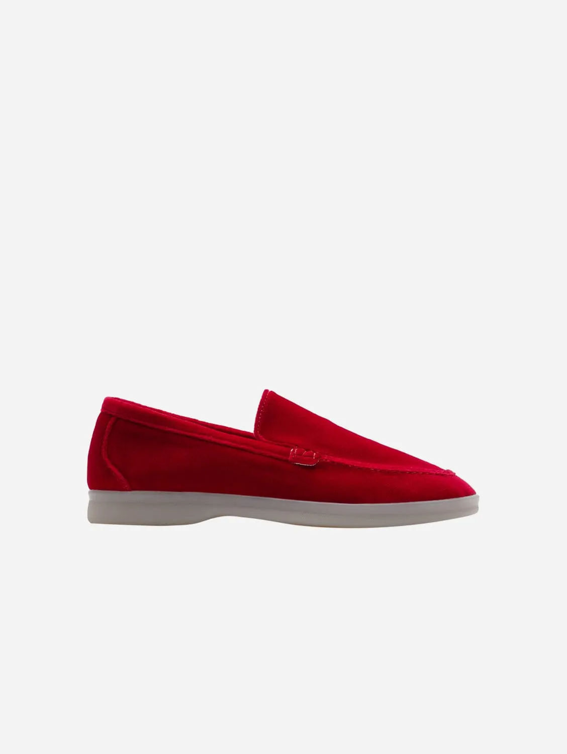 Women's Velvet Vegan Loafers | Red