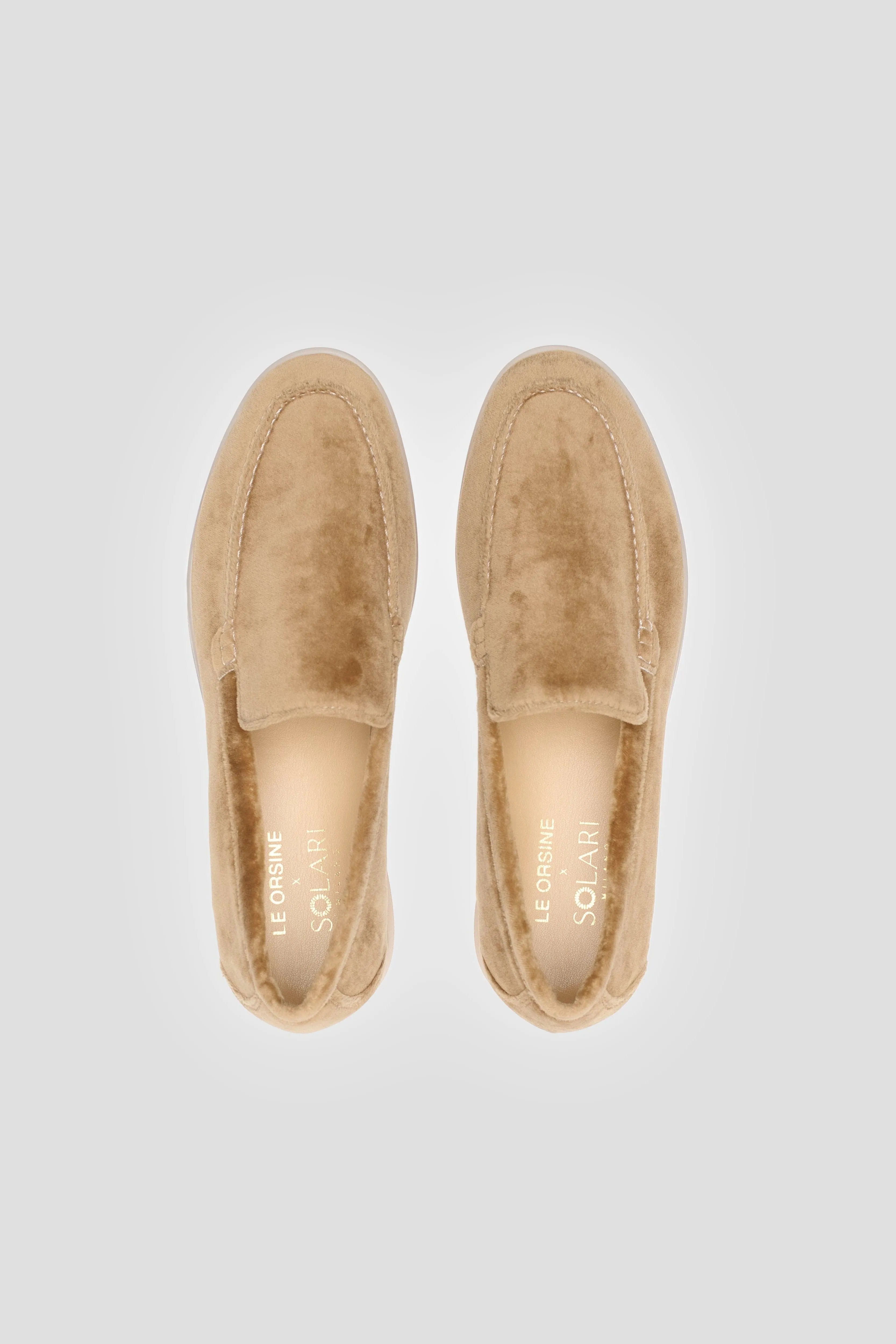 Women's Velvet Vegan Loafers | Taupe