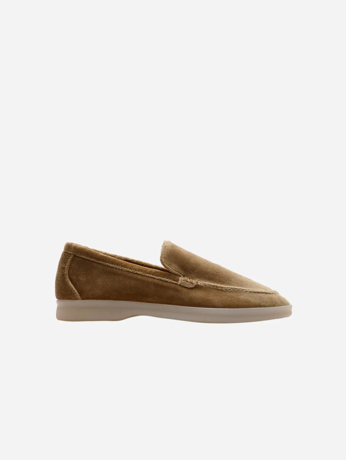 Women's Velvet Vegan Loafers | Taupe