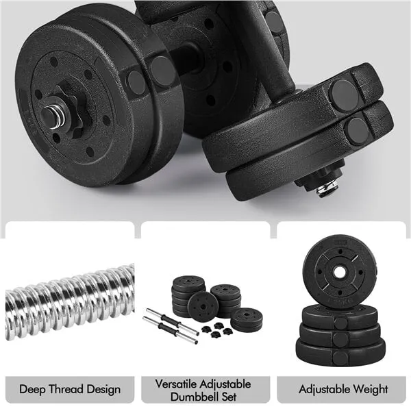 Yaheetech Exercise Fitness Dumbbells Plastic Metal Adjustable